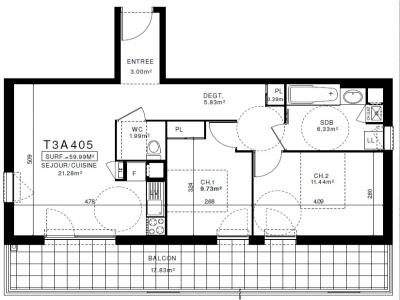 Location Appartement 3 pices CLERMONT-FERRAND 63000