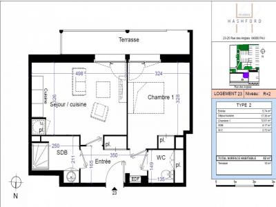 Location Appartement 2 pices PAU 64000