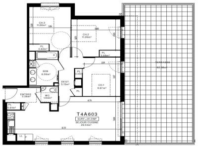 Location Appartement 4 pices CLERMONT-FERRAND 63000