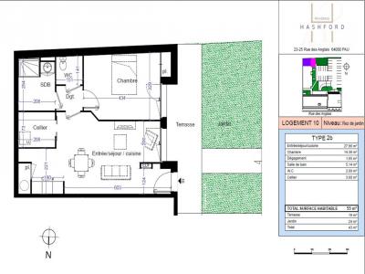 Location Appartement 2 pices PAU 64000