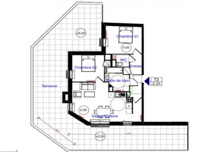 Vente Appartement 3 pices CAUDAN 56850