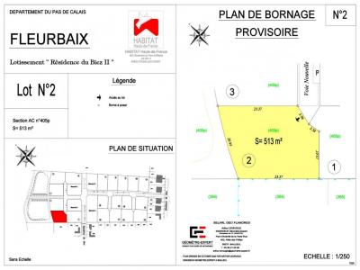 Vente Terrain FLEURBAIX 62840