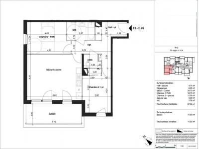 Location Appartement 3 pices QUETIGNY 21800