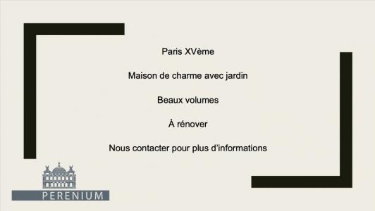 Vente Maison 7 pices PARIS-15EME-ARRONDISSEMENT 75015
