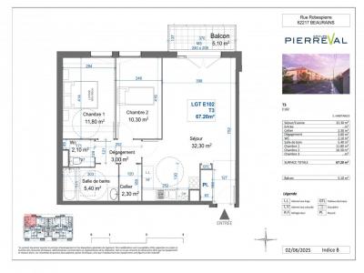 Location Appartement 3 pices BEAURAINS 62217
