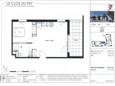 Location Appartement 2 pices SAINT-ORENS-DE-GAMEVILLE 31650