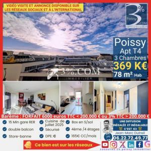 Vente Appartement 4 pices POISSY 78300