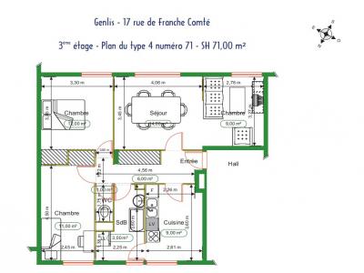 Location Appartement 4 pi�ces GENLIS 21110