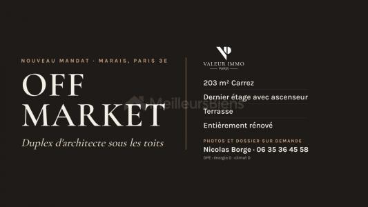 Vente Appartement 9 pi�ces PARIS-3EME-ARRONDISSEMENT 75003