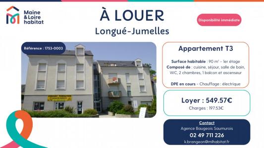 For rent Longue-jumelles 3 rooms 90 m2 Maine et loire (49160) photo 0