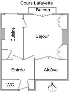 For rent Lyon-3eme-arrondissement 1 room 38 m2 Rhone (69003) photo 4
