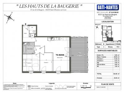 For rent Saint-sebastien-sur-loire 3 rooms 64 m2 Loire atlantique (44230) photo 1