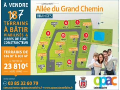 Annonce Vente Terrain Branges 71