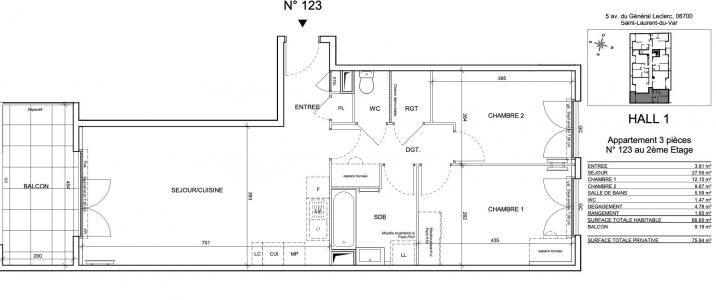 Acheter Appartement 66 m2 Saint-laurent-du-var