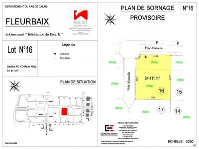 Acheter Terrain 500 m2 Fleurbaix