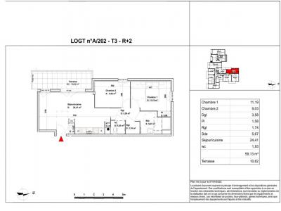 Annonce Location 3 pices Appartement Ville-aux-dames 37