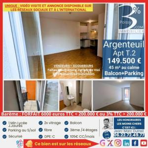 For sale Argenteuil 2 rooms 45 m2 Val d'Oise (95100) photo 0