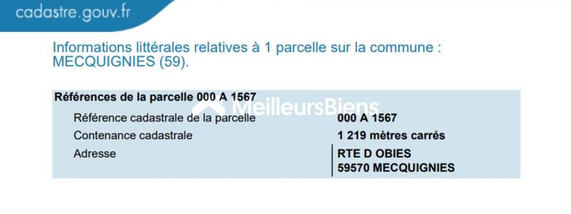 Acheter Terrain Mecquignies 72900 euros