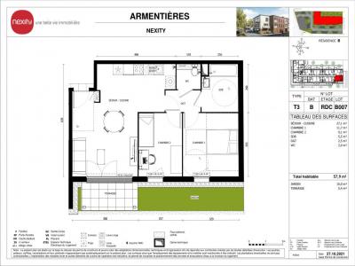 For rent Armentieres 3 rooms 57 m2 Nord (59280) photo 2