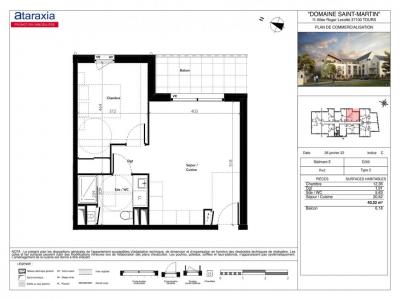 For rent Tours 2 rooms 40 m2 Indre et loire (37100) photo 1