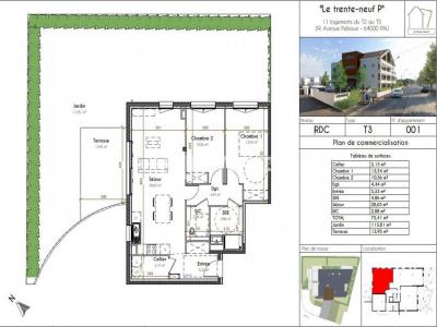 Annonce Vente 3 pices Appartement Pau 64