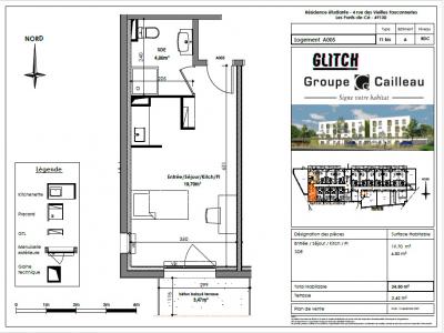 Louer Appartement 24 m2 Ponts-de-ce
