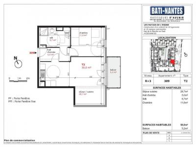 For rent Nantes 2 rooms 50 m2 Loire atlantique (44300) photo 3