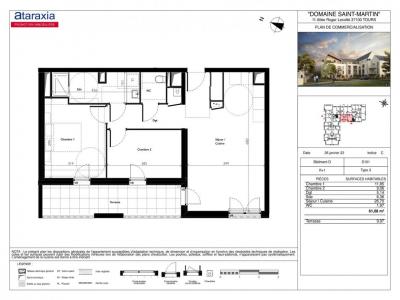 For rent Tours 3 rooms 61 m2 Indre et loire (37100) photo 1
