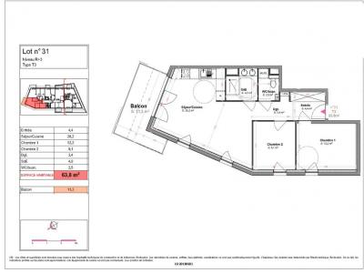 For rent Sausheim 3 rooms 64 m2 Haut rhin (68390) photo 1