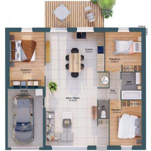For sale Cinq-mars-la-pile 5 rooms 91 m2 Indre et loire (37130) photo 2