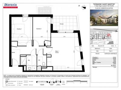 Louer Appartement 61 m2 Tours