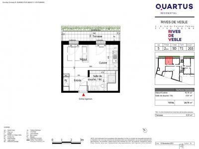 For rent Reims 1 room 24 m2 Marne (51100) photo 1