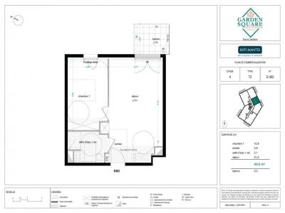For rent Saint-herblain 2 rooms 43 m2 Loire atlantique (44800) photo 4