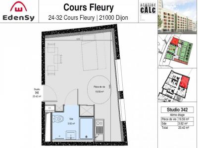 For rent Dijon 1 room 23 m2 Cote d'or (21000) photo 1