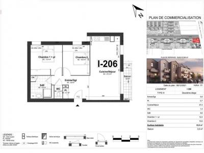 Louer Appartement 63 m2 Tours