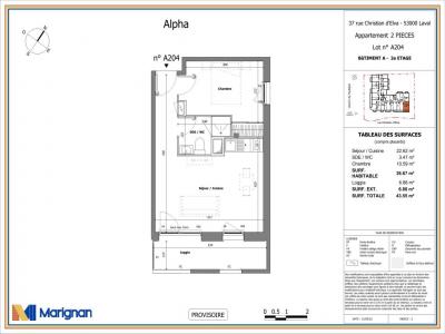 Louer Appartement 36 m2 Laval