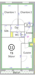 Annonce Vente 3 pices Appartement Angers 49