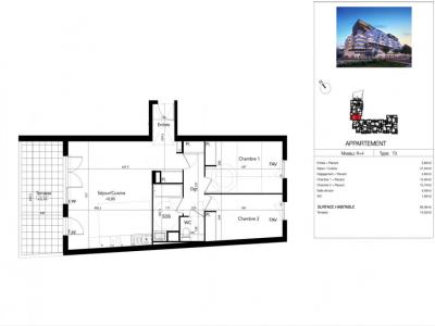 For sale Beziers 3 rooms 66 m2 Herault (34500) photo 1