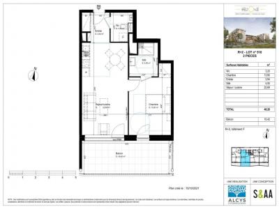 For rent Illkirch-graffenstaden 2 rooms 48 m2 Bas rhin (67400) photo 1