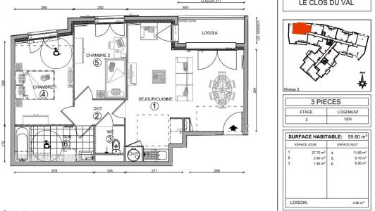Louer Appartement 59 m2 Osny