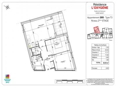 For rent Nancy 3 rooms 60 m2 Meurthe et moselle (54000) photo 4