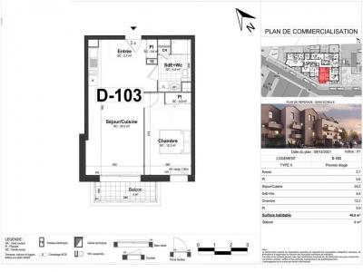 For rent Tours 2 rooms 46 m2 Indre et loire (37100) photo 1
