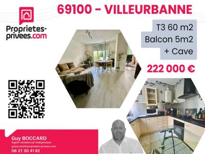 For sale Villeurbanne 3 rooms 60 m2 Rhone (69100) photo 0