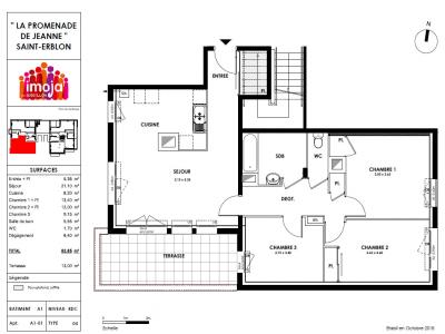 For rent Saint-erblon 4 rooms 82 m2 Ille et vilaine (35230) photo 1
