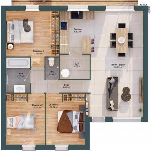Acheter Maison 82 m2 Serent