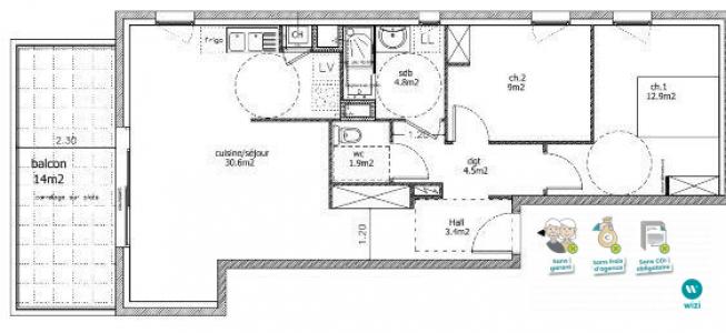Louer Appartement Vienne 823 euros