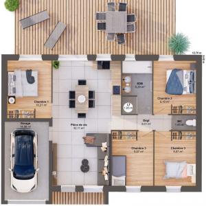For sale Ligne 6 rooms 80 m2 Loire atlantique (44850) photo 2