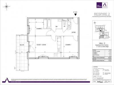 For rent Vaulx-en-velin 3 rooms 58 m2 Rhone (69120) photo 2