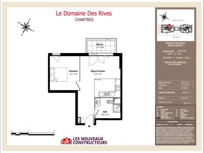 For rent Chartres 2 rooms 39 m2 Eure et loir (28000) photo 2