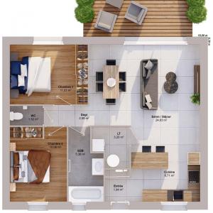 For sale Saint-jean-brevelay 4 rooms 69 m2 Morbihan (56660) photo 2